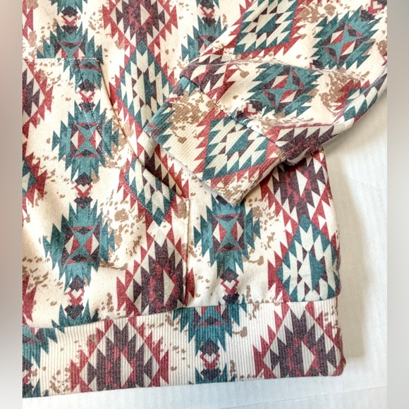 Rock & Roll Cowgirl Aztec Print Pullover Hoodie - Picture 6 of 9